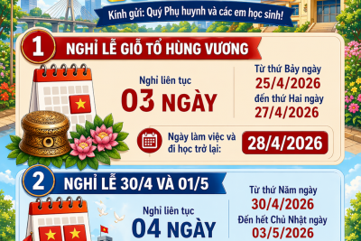 THÔNG BÁO: LỊCH NGHỈ LỄ